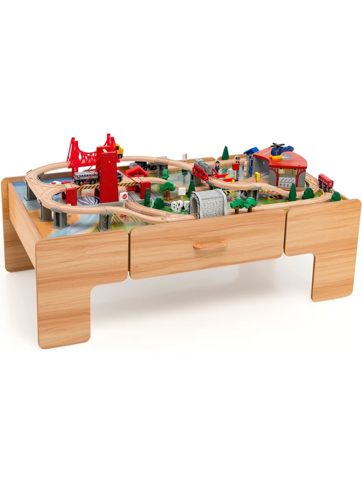COSTWAY 100 tlg.Set Eisenbahn in Braun günstig kaufen onesize