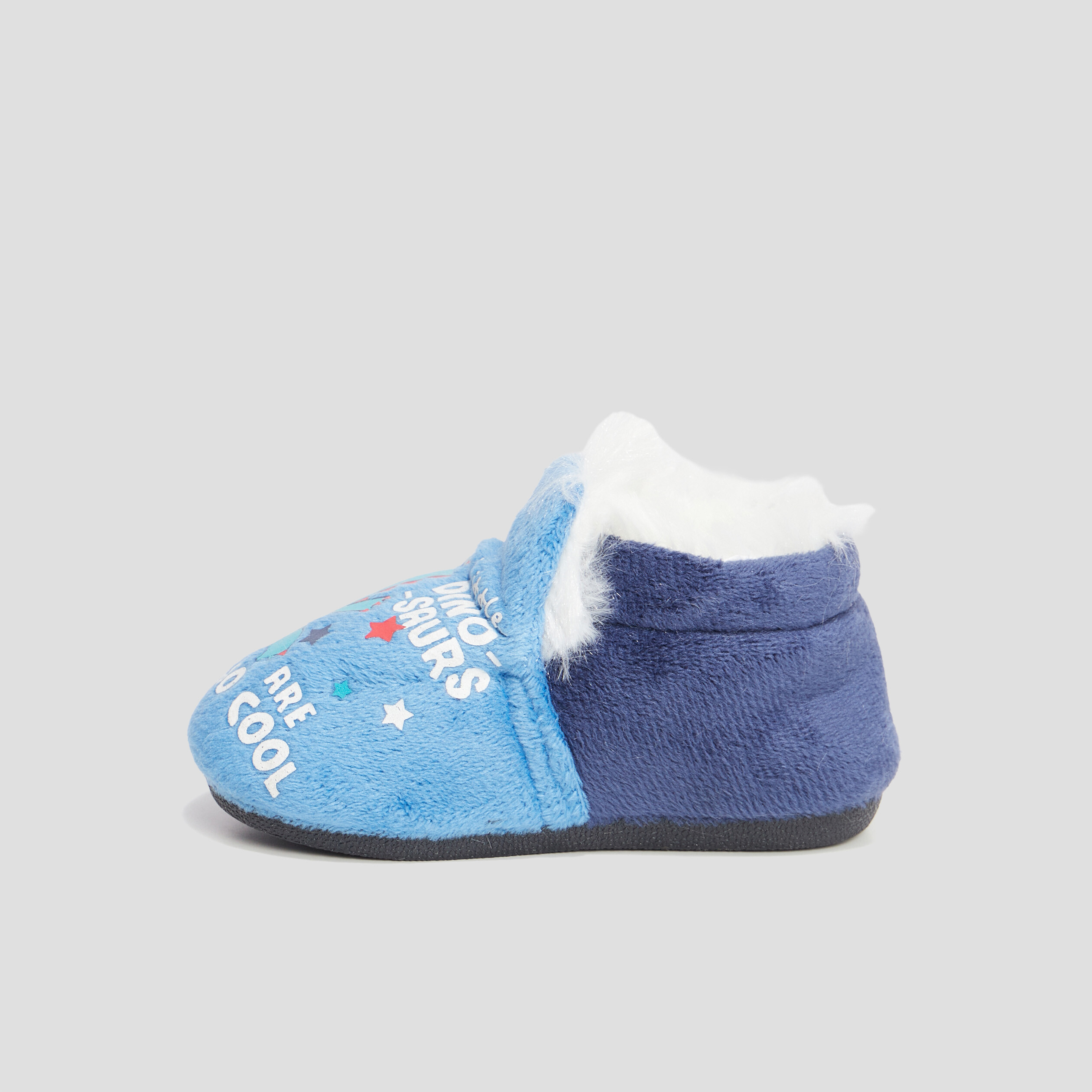 Chaussons sans gêne fourrés bleu bébé garçon | La Halle