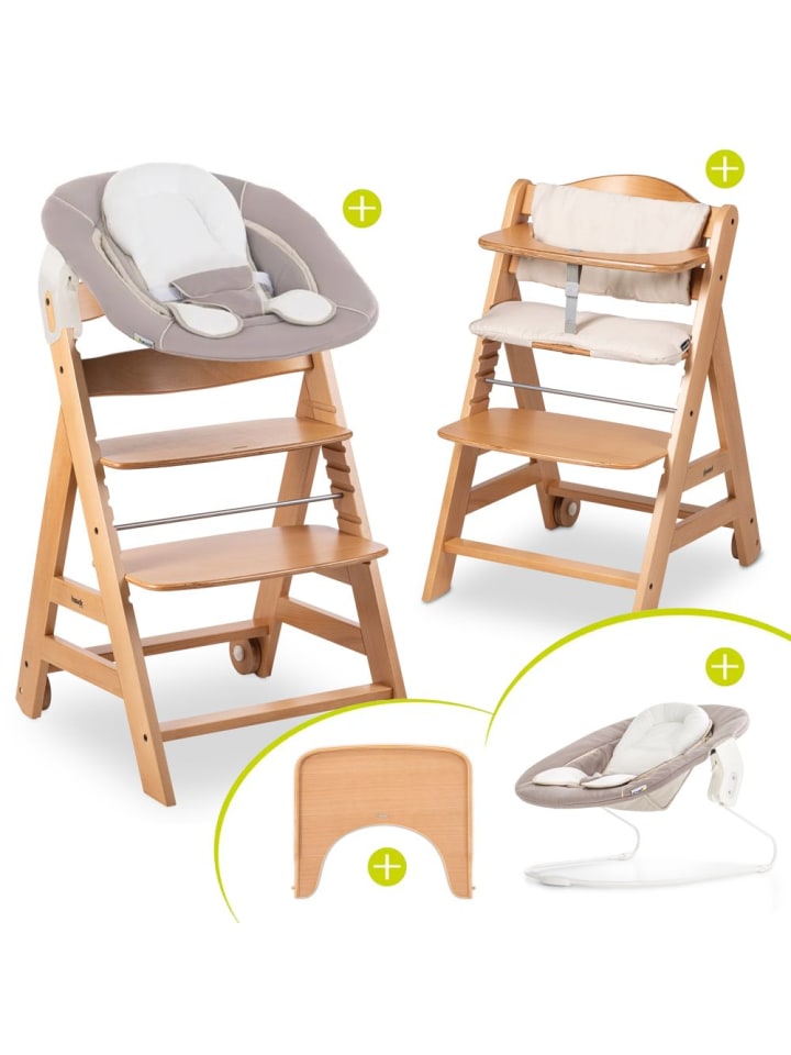 Hauck Beta Plus Natural 5-tlg. Newborn-Set - Hochstuhl   in beige,braun günstig kaufen onesize