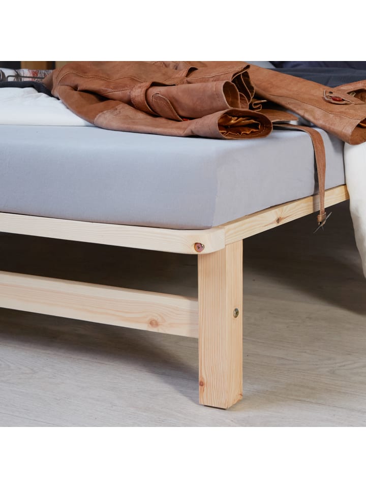 Homestyle4u Palettenbett 140x200 mit Lattenrost in Braun günstig kaufen