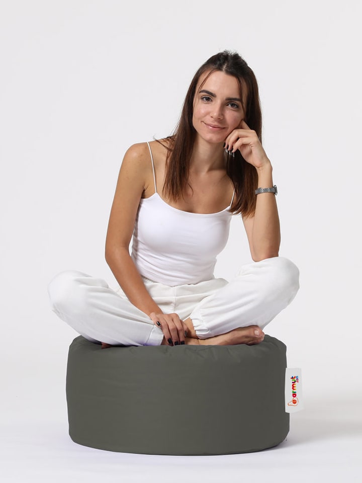 Evila Pouf in Grau - (H)30 cm günstig kaufen onesize