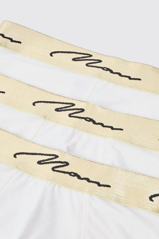 3er-Pack Man Signature Boxershorts mit Gold-Bund