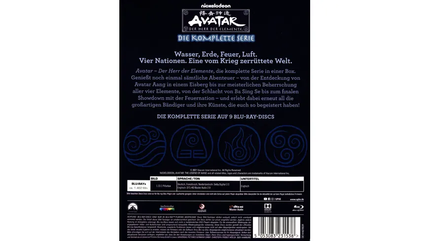 Avatar - Der Herr der Elemente: Die komplette Serie  [9 BRs]