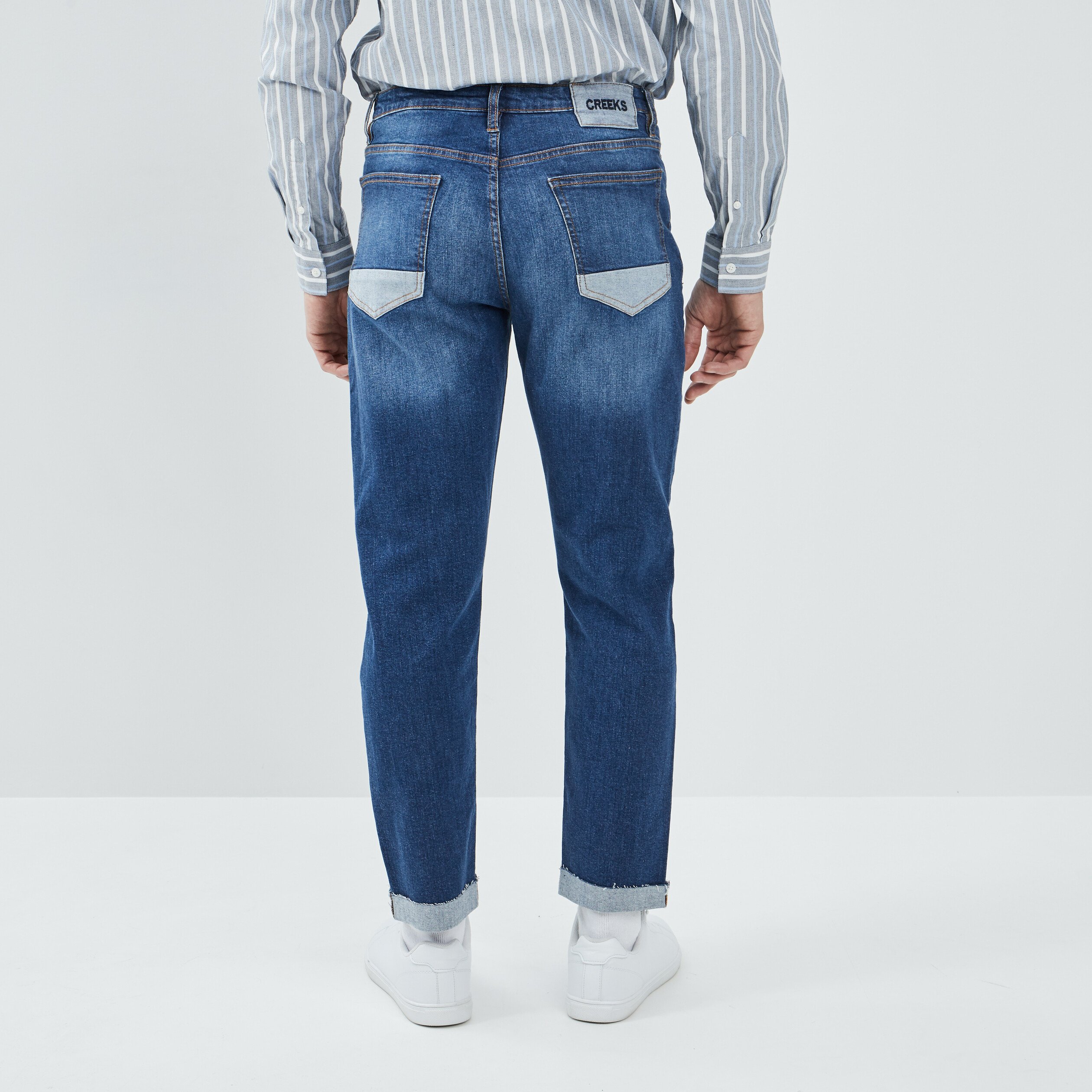 Jeans straight Creeks denim double stone homme | La Halle