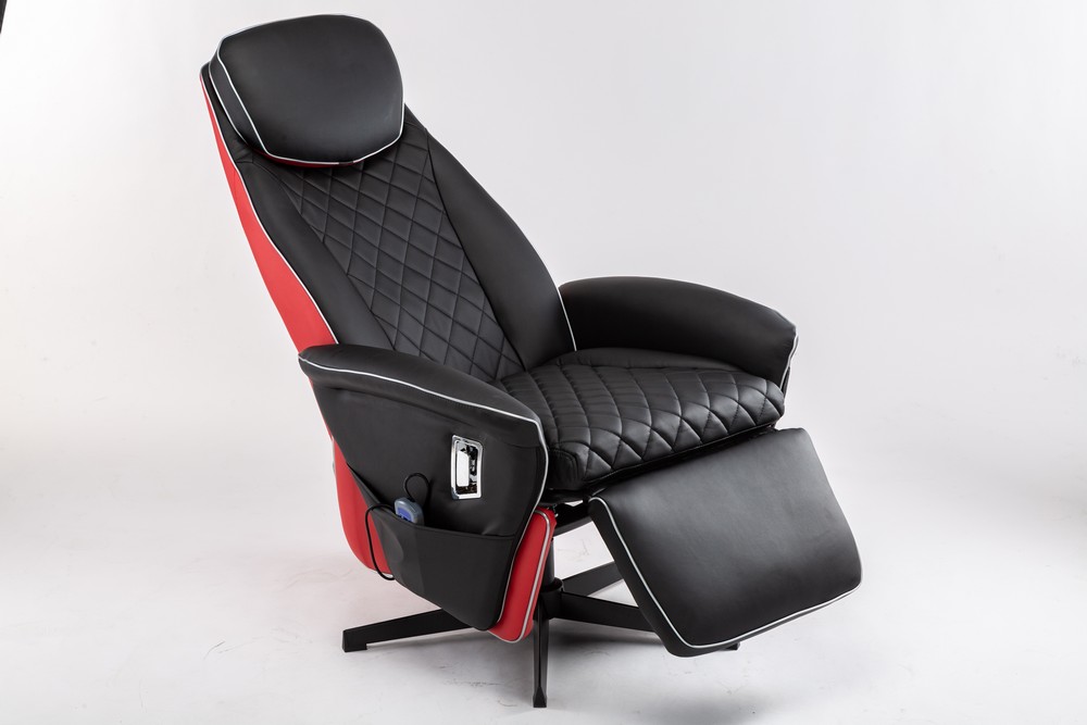 Happy Home Happy Home Elektrischer Massagesessel Relaxsessel HWP09-SCH schwarz/rot Lederoptik