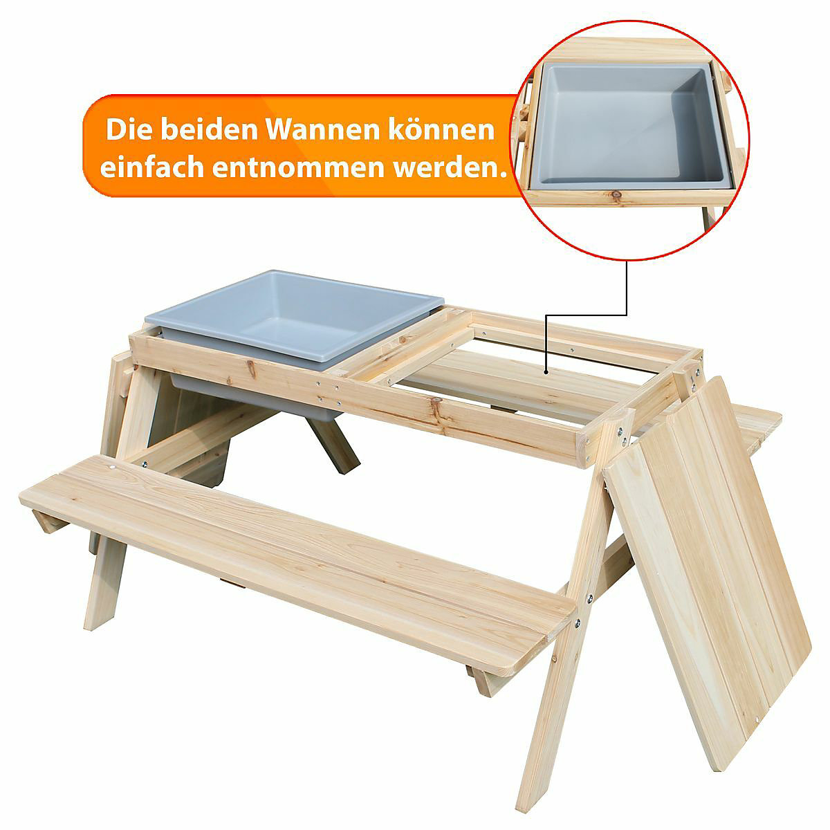 Kindersitzgruppe Edi mit Wasserbecken Sonnenschirm