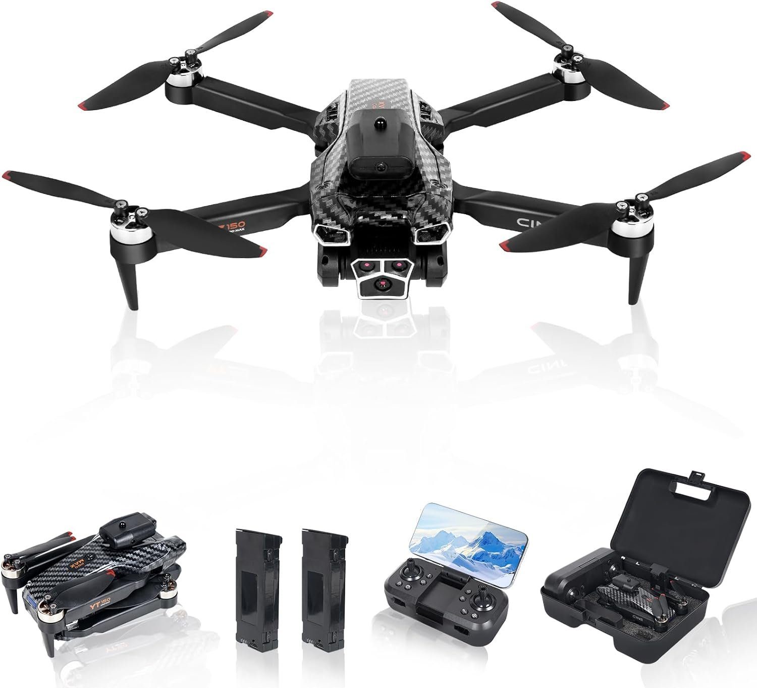 zoeyzoey Drohne (4K, 360-Grad-Wendung mit,HD Bürstenloser Motor RC Quadcopter mit Tasche, Kinderfreundliche mit Dual-Kameras für beeindruckende Luftaufnahmen)