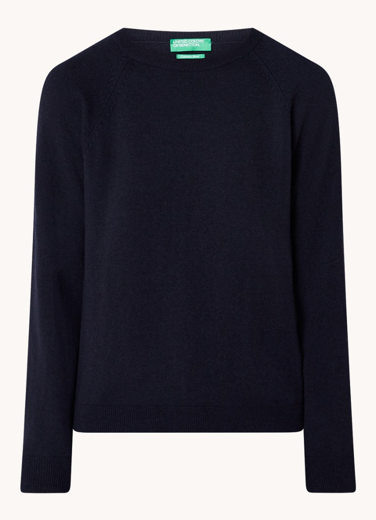 Maglione girocollo Benetton in pregiata maglia di misto cashmere