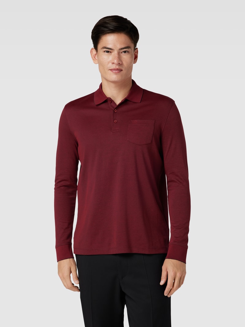 Poloshirt mit Brusttasche in rostrot
