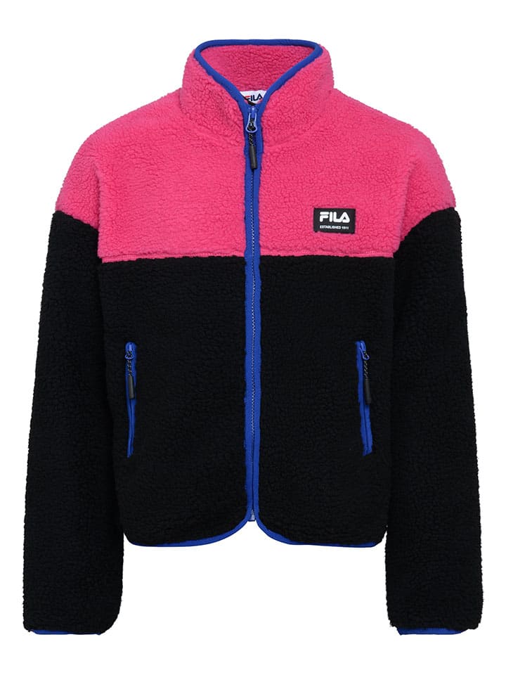 Fila Fleecejacke in Schwarz/ Pink günstig kaufen