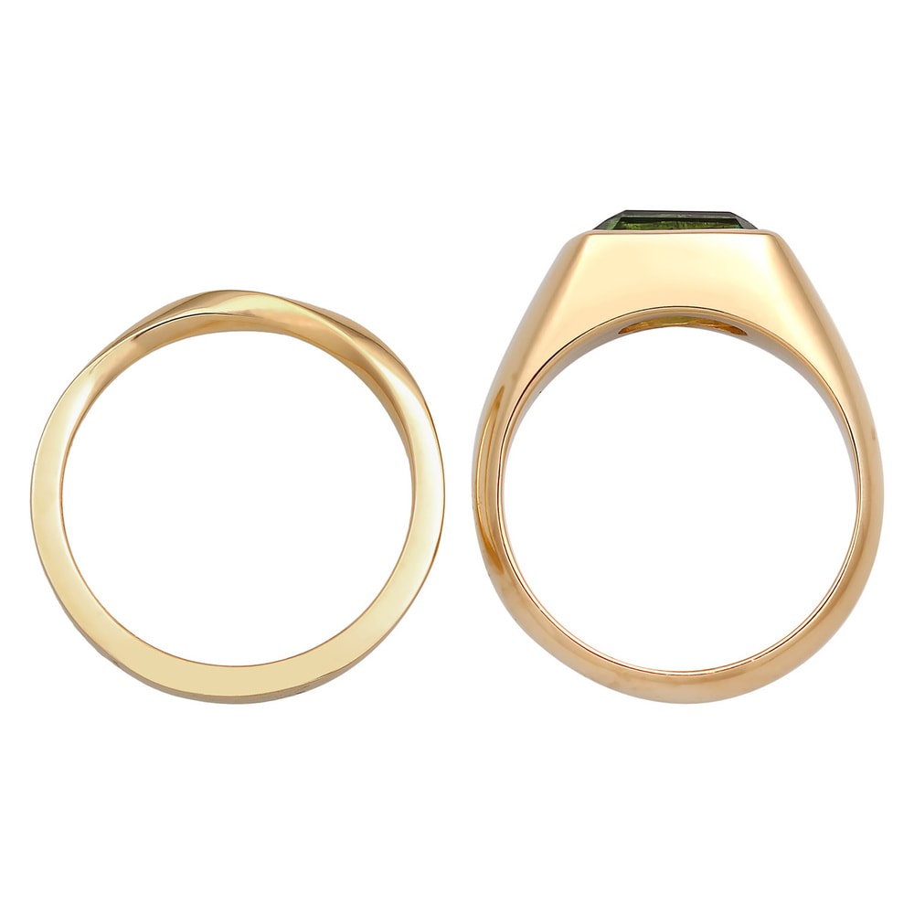 Elli PREMIUM Elli PREMIUM Bague Femmes Sceau classique Set de 2 avec pierre précieuse de quart Bague