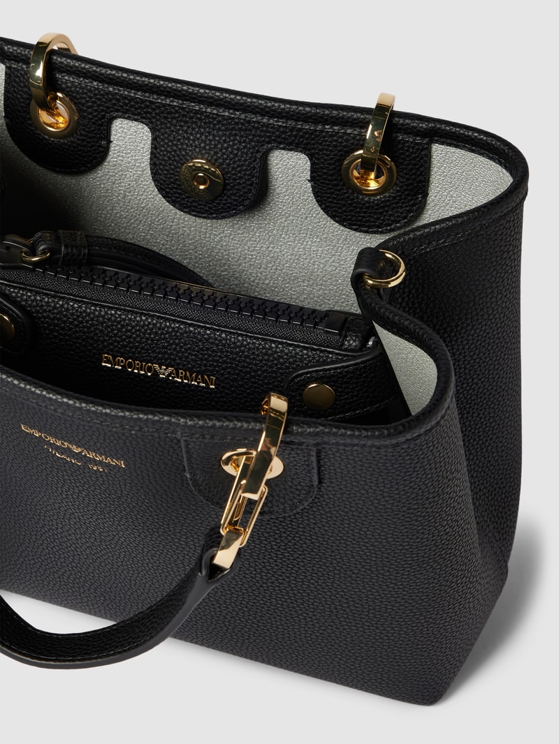 Shopper mit Label-Detail in schwarz