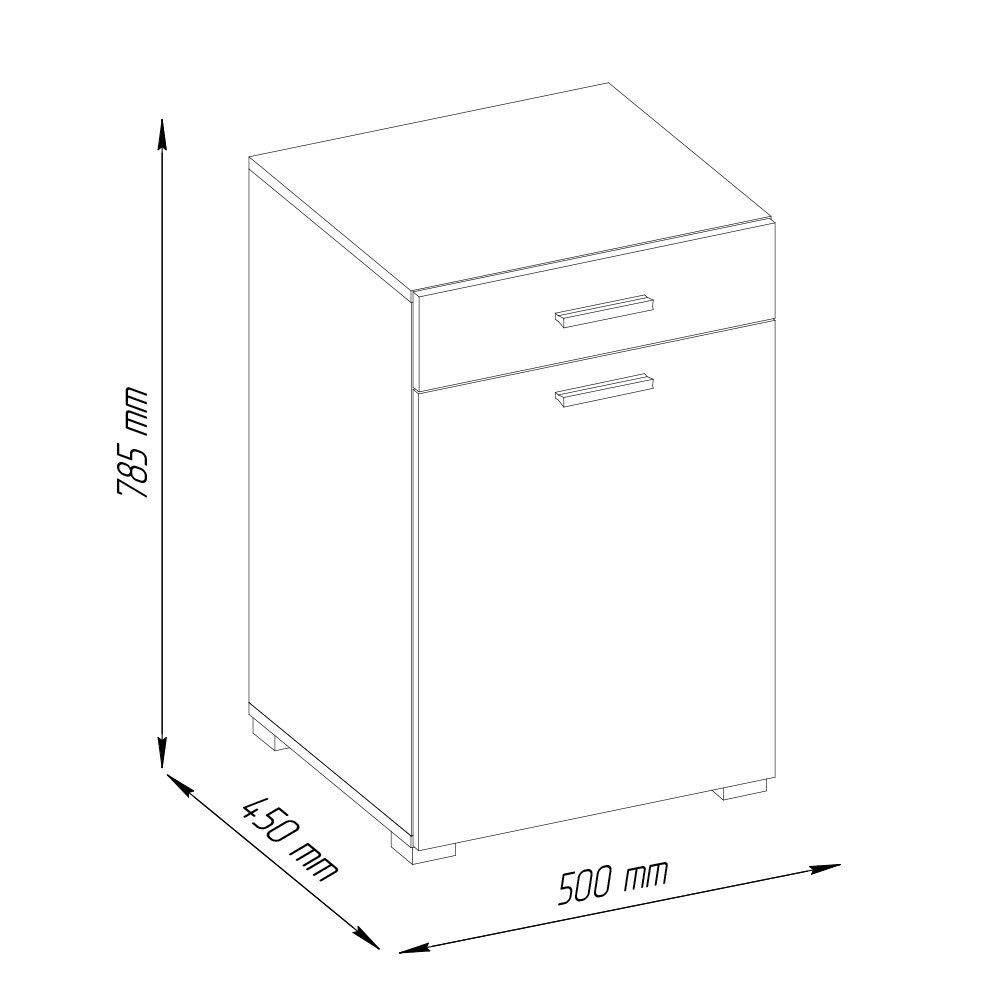 Vicco Wäscheschrank Wäschekorb Badschrank MATTEO XL 1xKipptür Sonoma / Weiß