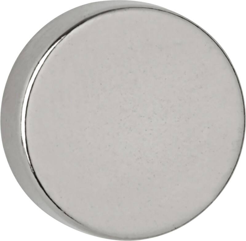 Maul Neodymium Rund Magnete Silber 4.5 kg Tragfähigkeit 15 mm 4 Stück