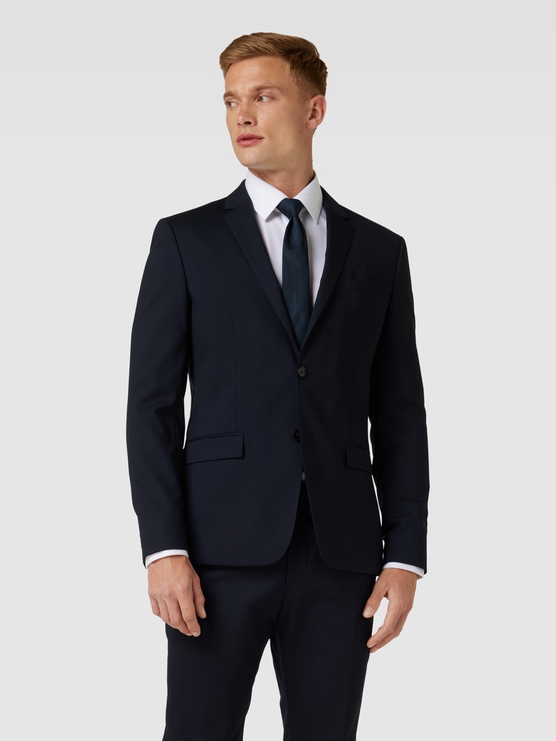 Slim Fit 2-Knopf-Sakko mit Reverskragen in marineblau