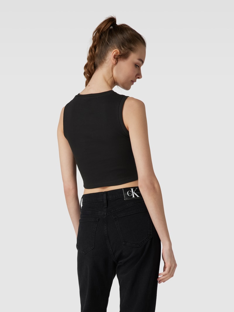 Crop Top mit Logo-Print in black