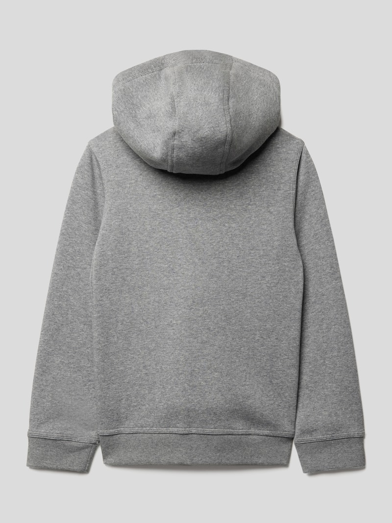 Hoodie mit Label-Stitching in mittelgrau meliert