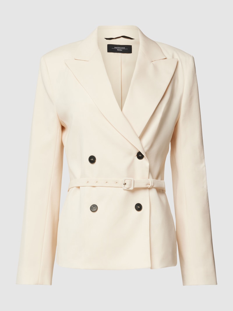 Blazer mit Taillengürtel Modell 'OLTRE' in ecru