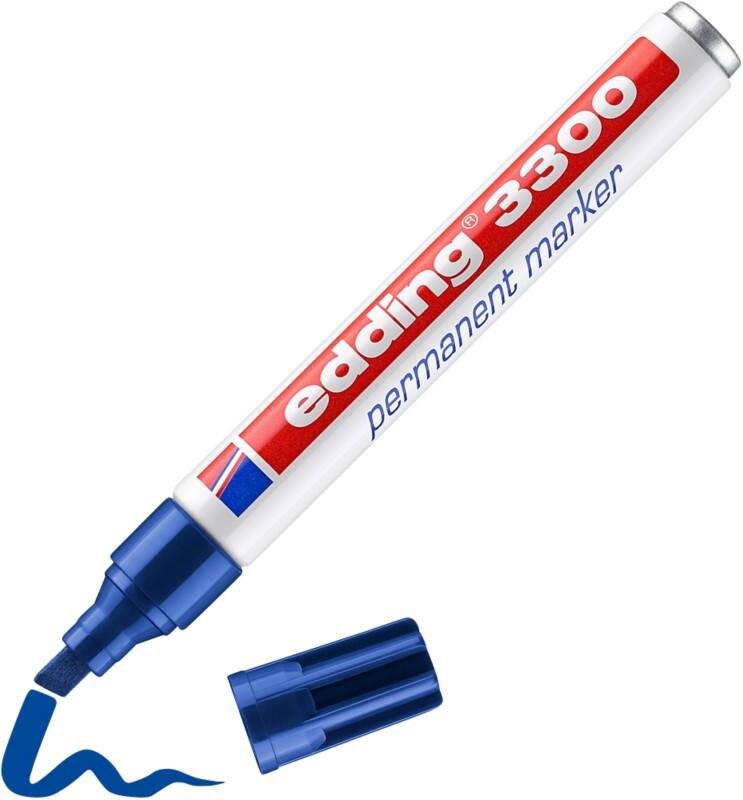 edding 3300 Permanentmarker Breit Keilspitze 1 - 5 mm Blau Nachfüllbar Wasserbeständig