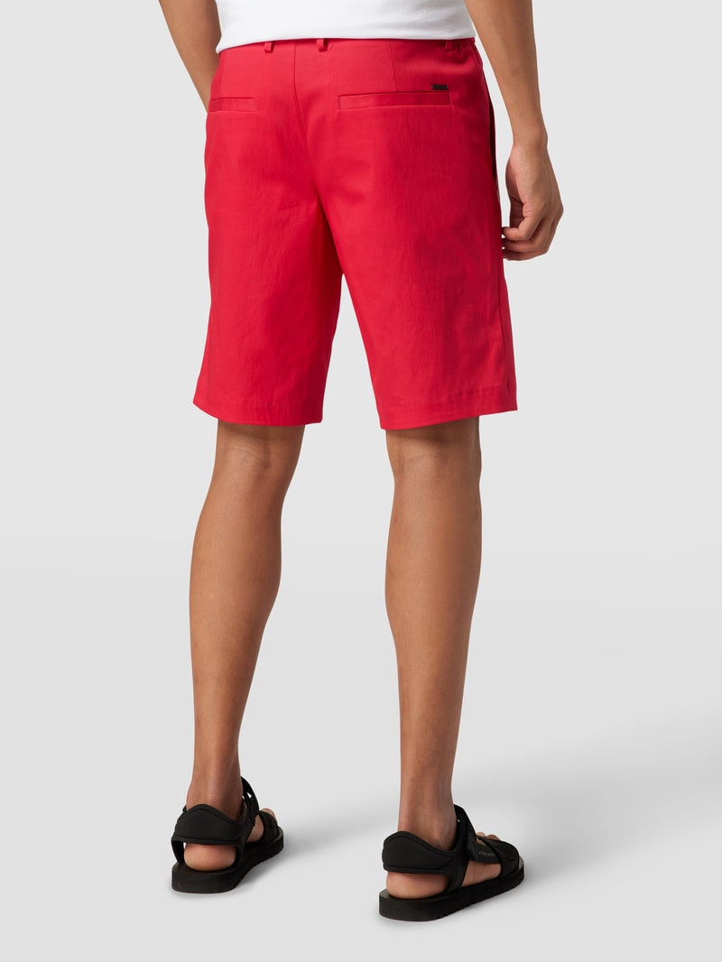 Shorts mit Label-Applikation Modell 'Llem' in fuchsia meliert
