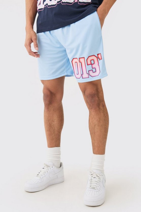 Basketball-Shorts aus Mesh mit Print