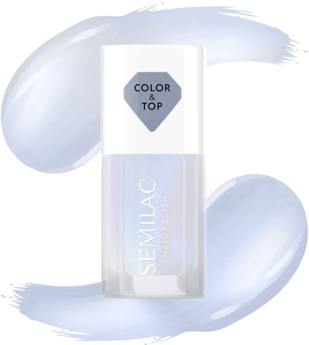 Semilac Top and Classic lak za nokte 2u1 plavi holografski glazirani 7ml