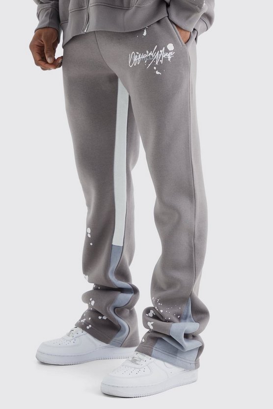 Slim-Fit Schlag-Jogginghose mit Einsatz
