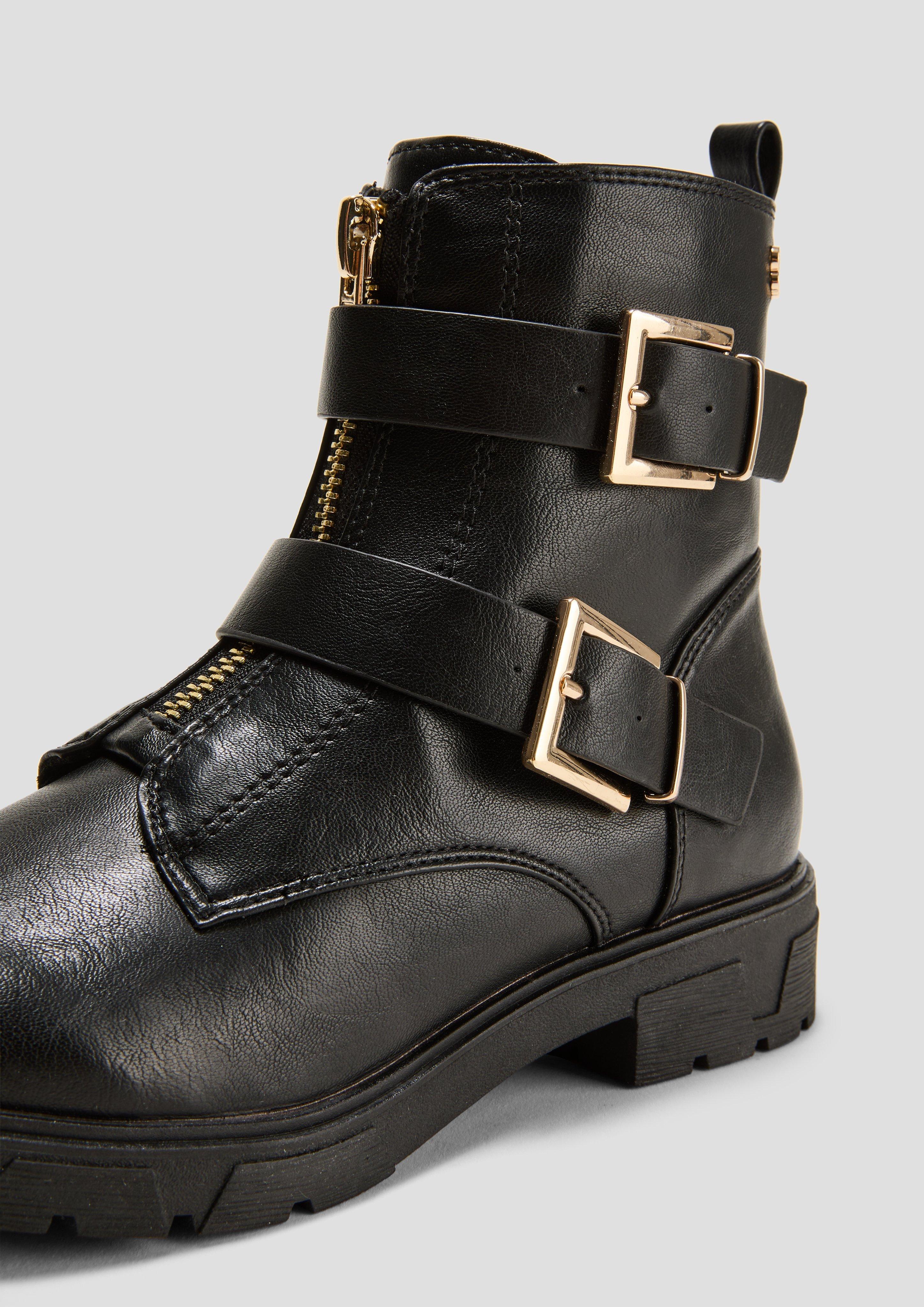 Lederoptik-Stiefel mit Schnallen-Detail  6008315-001