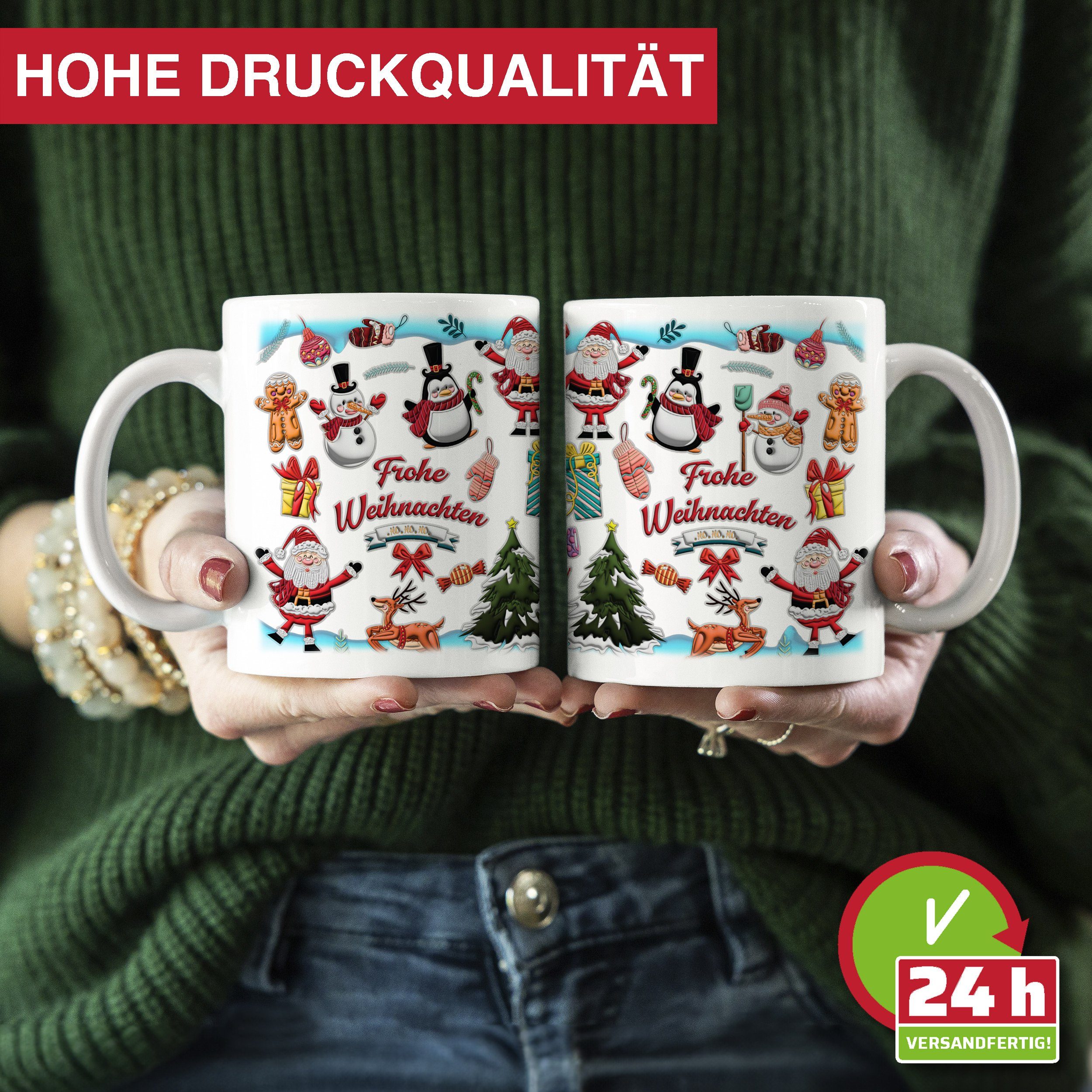 Giftandprint Tasse Weihnachtsdeko Weihnachten, Deko, Kaffeetassen Weihnachtsgeschenke, beidseitig, Spülmaschinen-/Mikrowellengeeignet, mit Geschenkbox