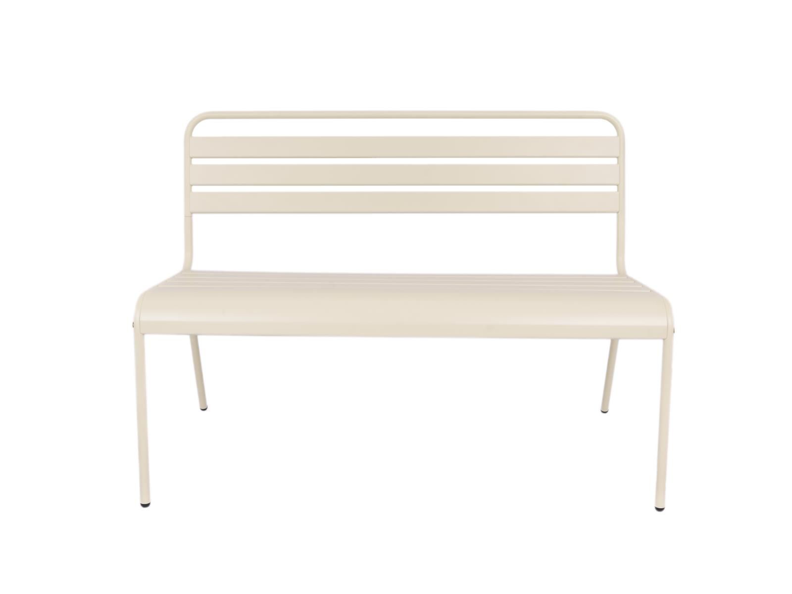 MaximaVida Max 120 cm Elfenbein Metall Gartenbank