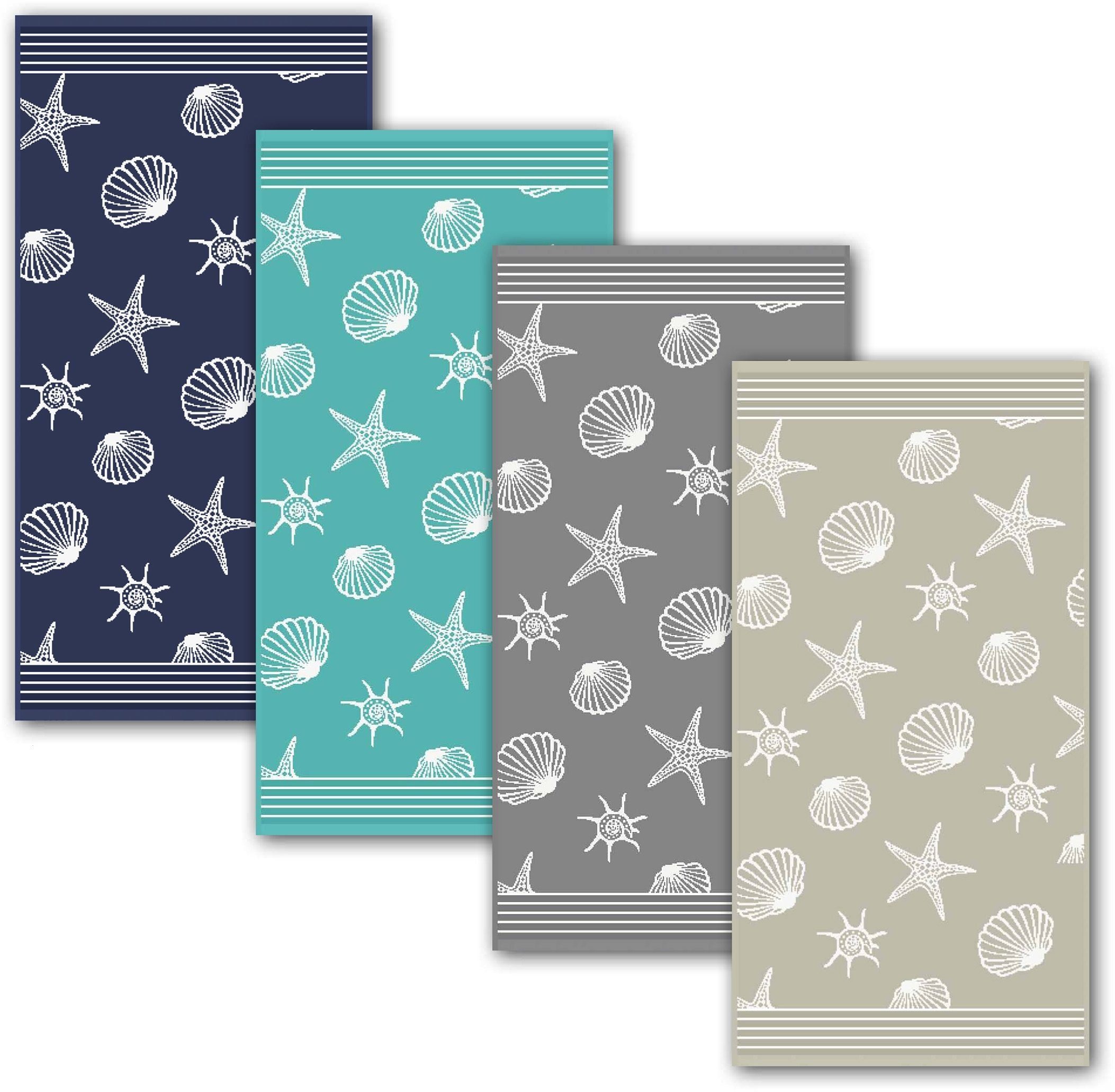 Dyckhoff Handtuch Set mit Muschelmuster, Walkfrottee, (Set, 6-tlg), mit Muschelmuster