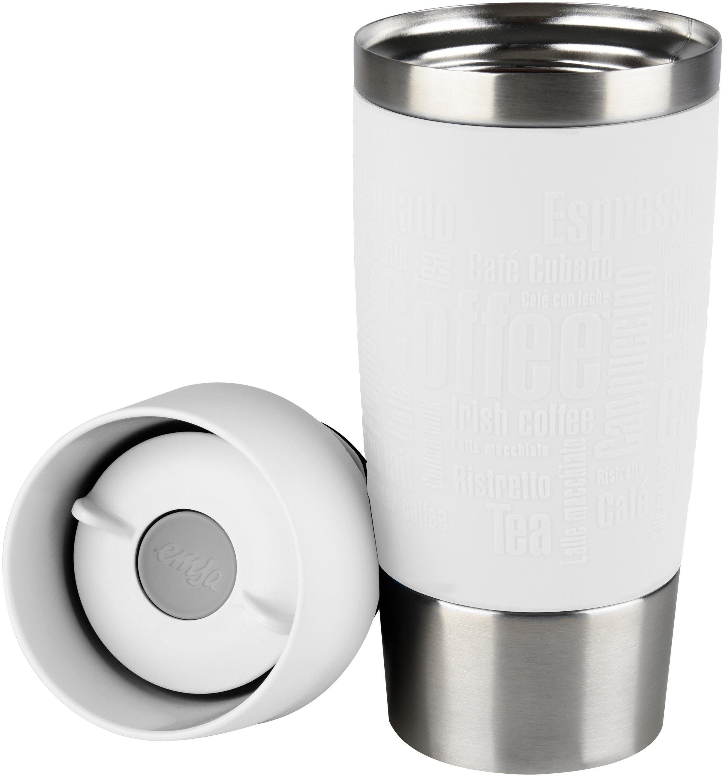 Emsa Thermobecher Travel Mug, Edelstahl, Edelstahl, 360°Trinköffnung, 4h heiß/8h kalt, 360 ml