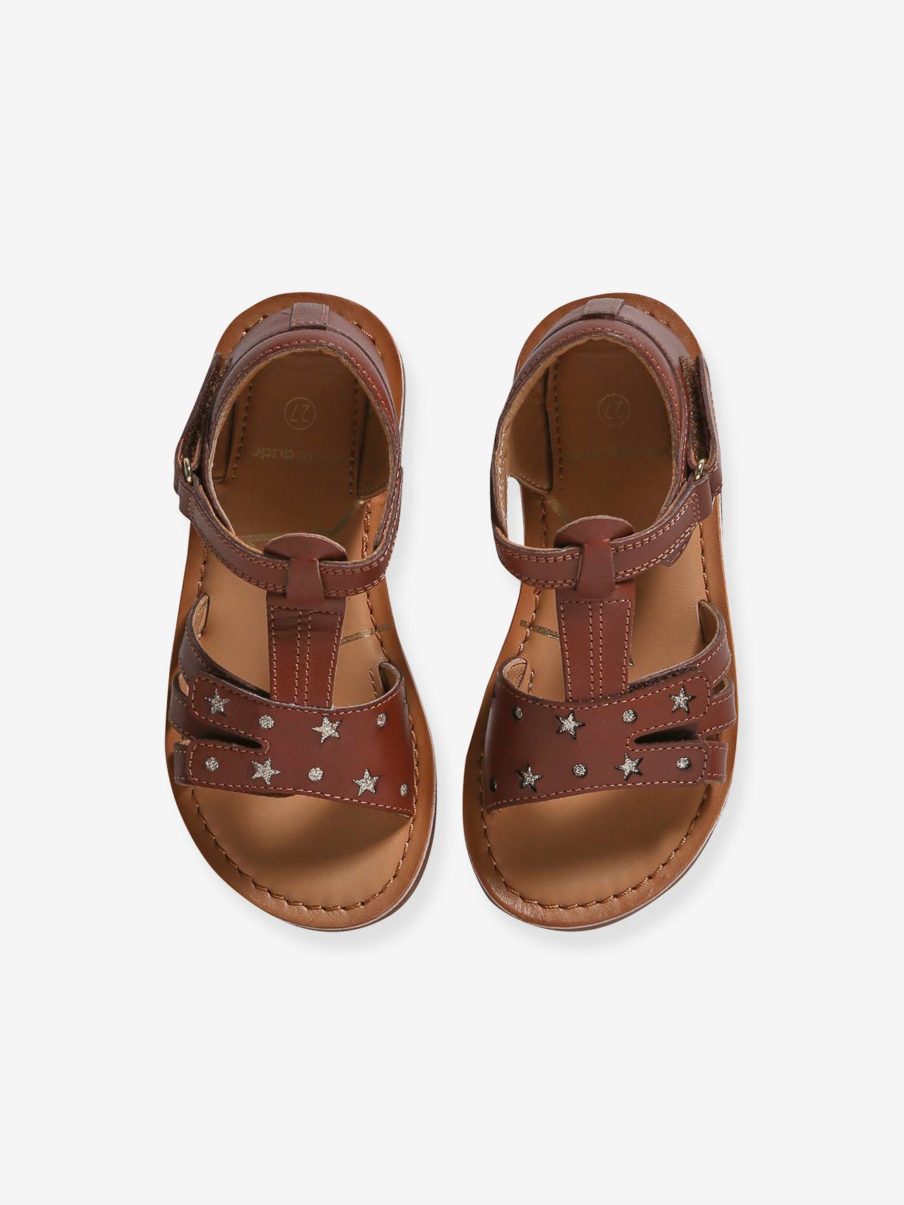 Vertbaudet Kinder Klett-Sandalen mit Anziehtrick - braun