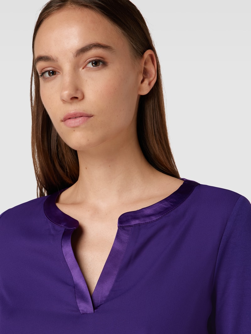 Blusenshirt mit V-Ausschnitt in lila