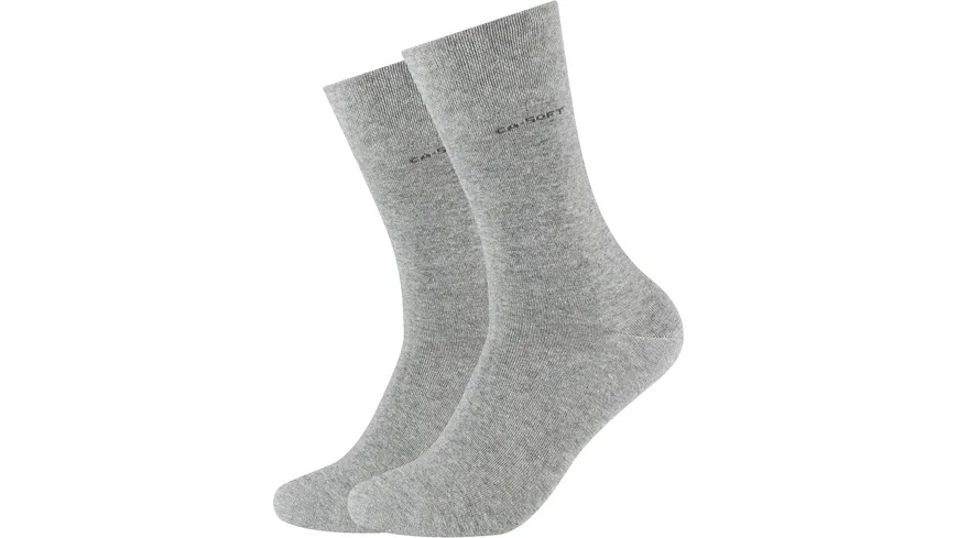 camano Unisex Socken Cotton 2er Pack light grey melange