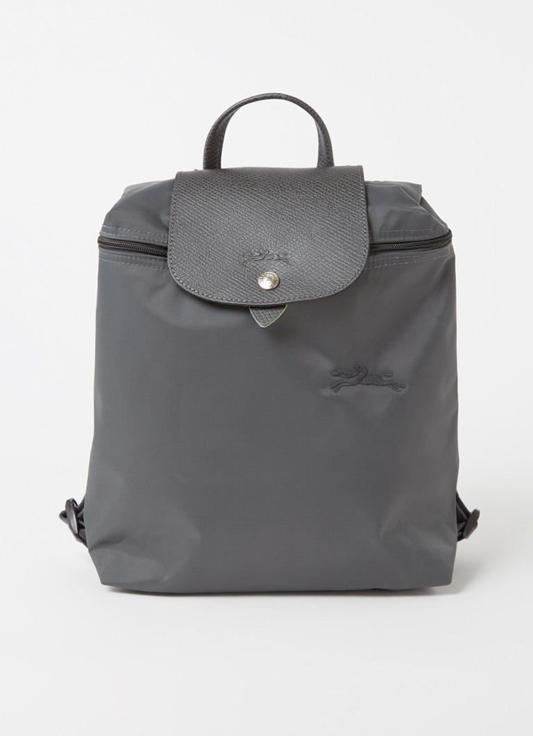 Longchamp Le Pliage Vihreä reppu nahkayksityiskohdilla