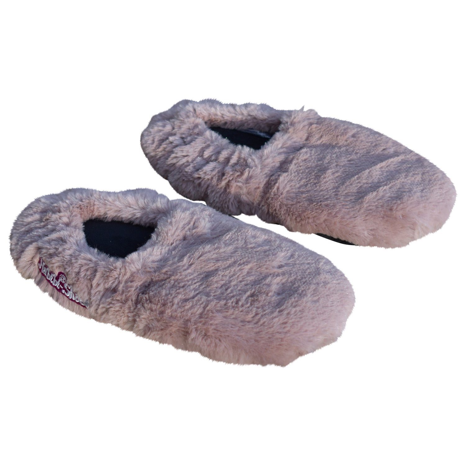 Habibi Plush Wärmekissen Wärmeschuhe, Slipper grau Größe L für Mikrowelle/Ofen, (Wärmeschuhe)