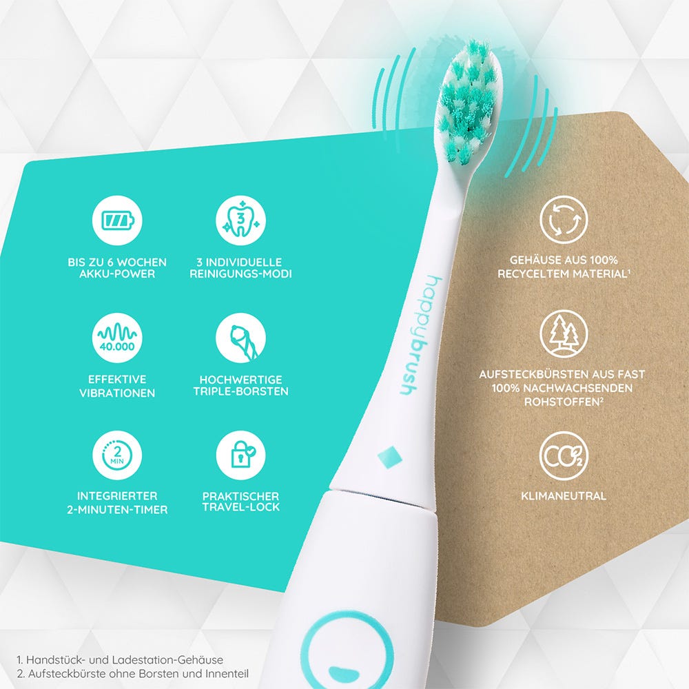 Happybrush ECO Vibe 3 Weiß/Mint
