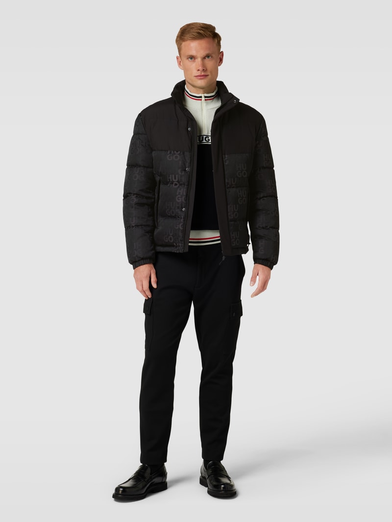 Steppjacke mit Logo-Muster Modell 'BALTO' in schwarz