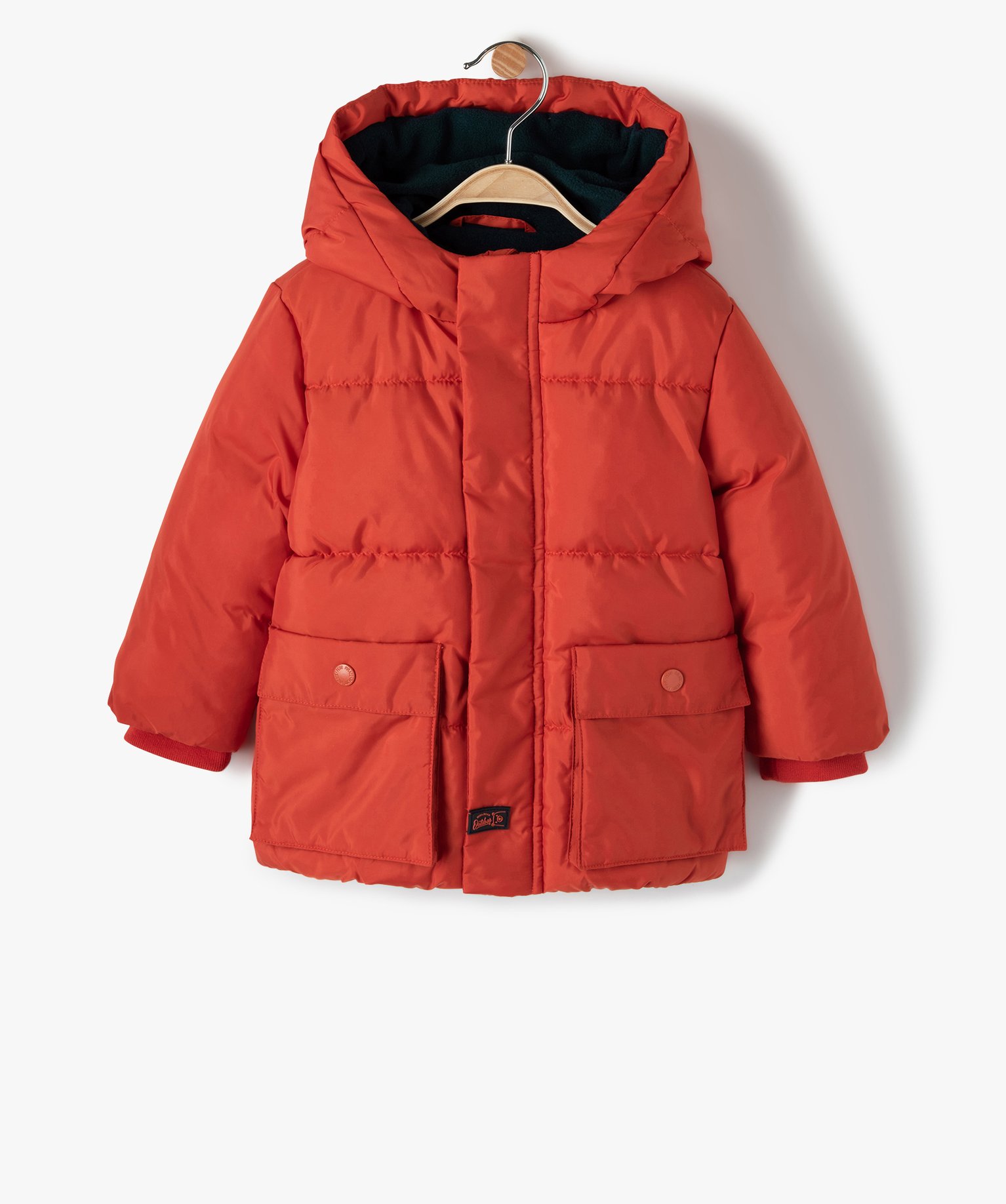 Blouson bébé Garçon matelassé avec capuche orange | GEMO