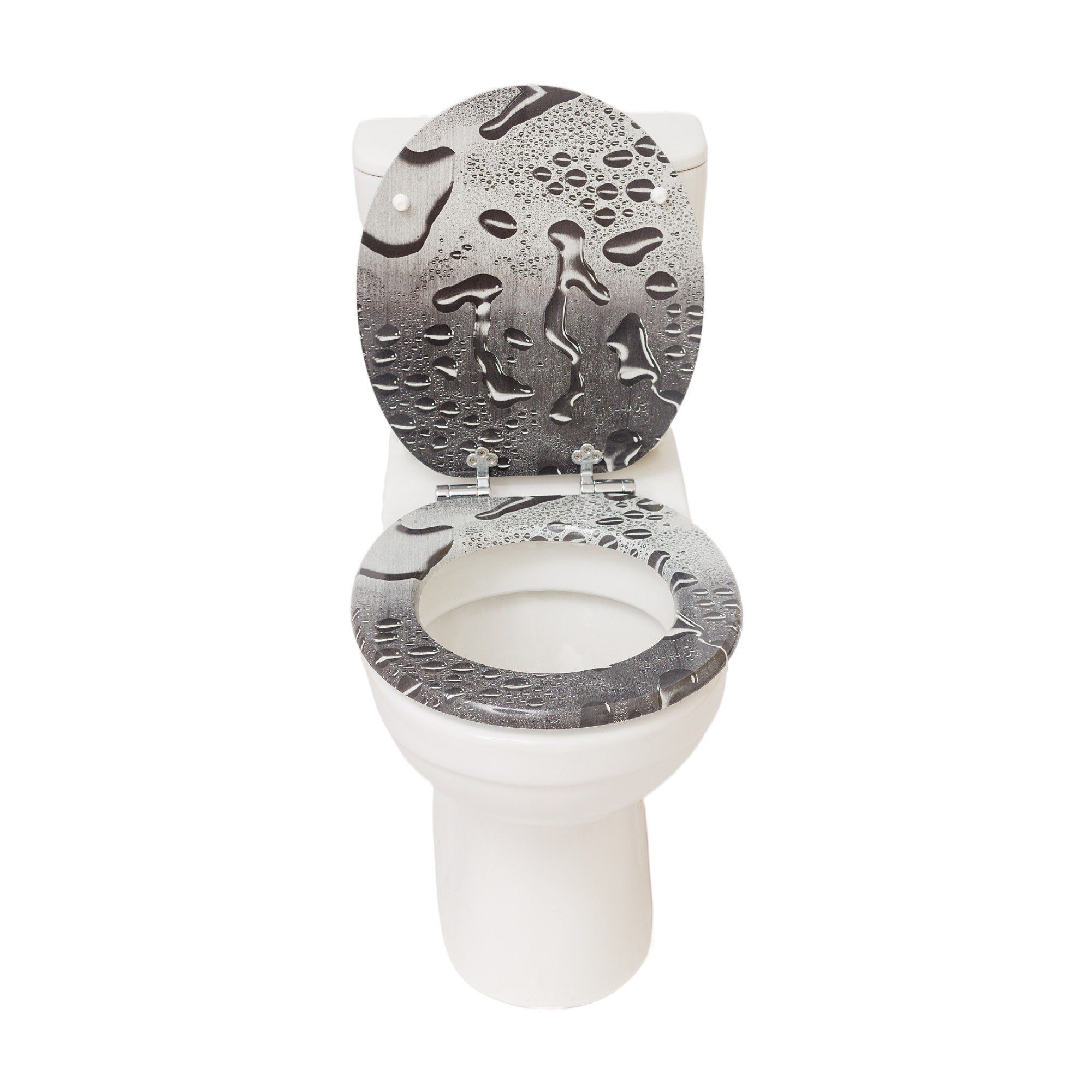 SINOBATH WC-Sitz Toilettensitz mit Absenkautomatik und MDF-Holzkern (Toilettendeckel maximale Belastung der Klobrille 200 kg, Klobrille passend für viele handelsübliche WC-Becken), einfache Montage und Reinigung