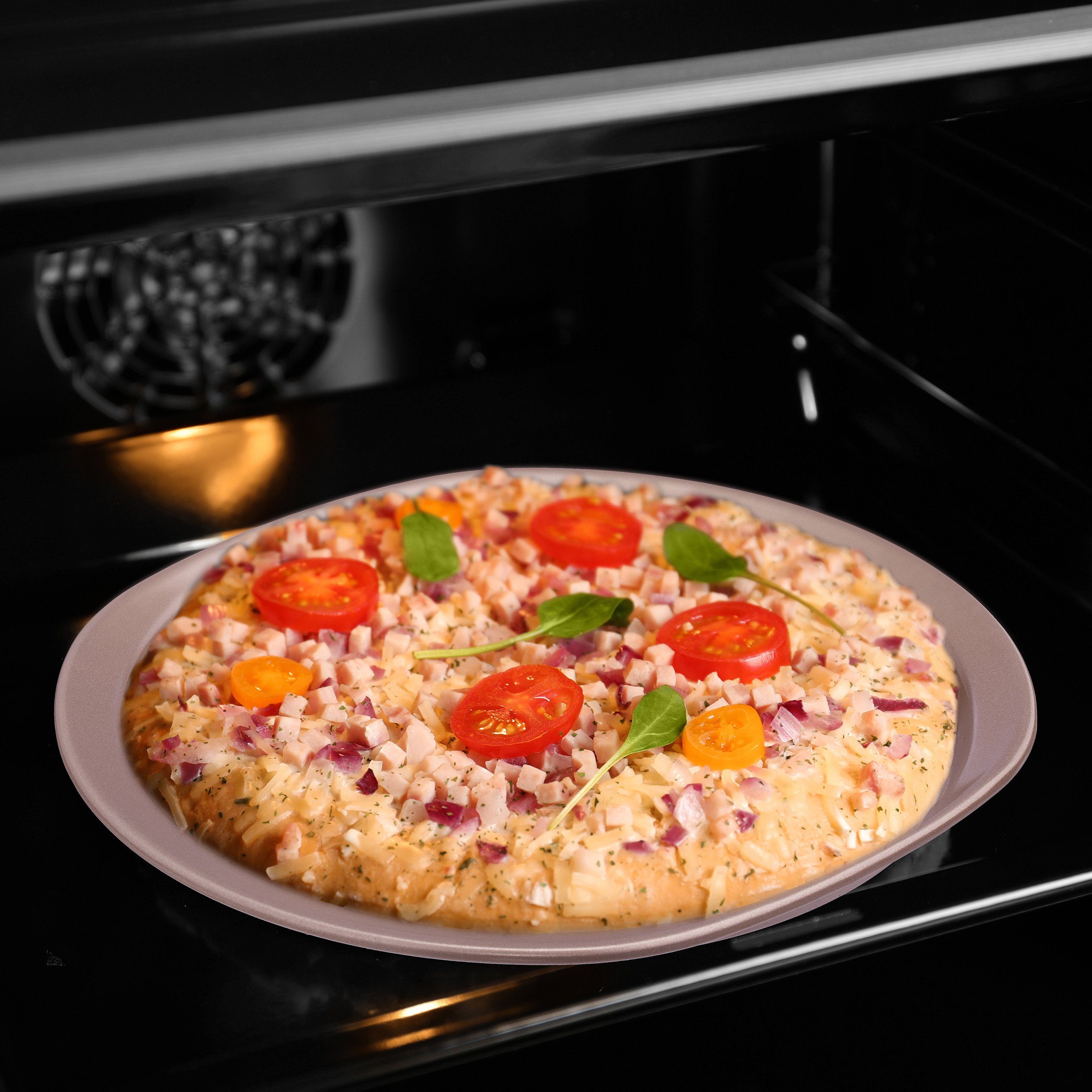 relaxdays Pizzablech Knusper Pizzablech im 2er Set, Stahl