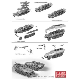 1:72 German SdKfz 251/D Halftrack Easy Assembly (3 & 24 Inf.)
