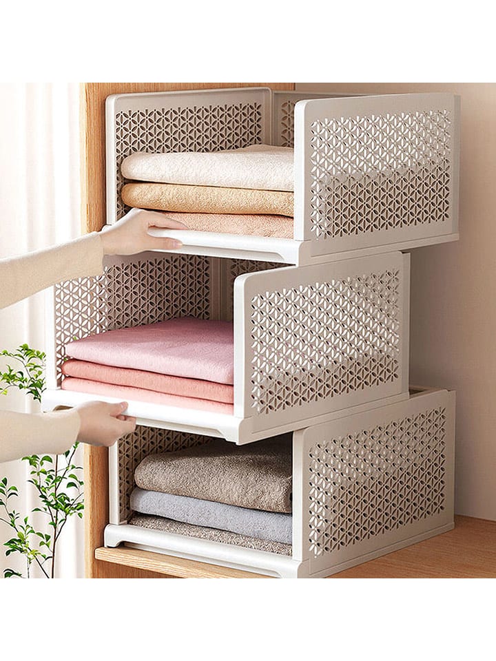Joybos Kleiderschrank-Aufbewahrungsbox in Weiß - (B)44 x (H)38 x (T)24,5 cm günstig kaufen onesize