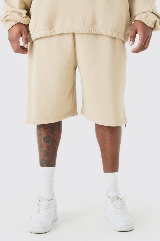 Plus Oversize Shorts mit Reißverschluss-Saum