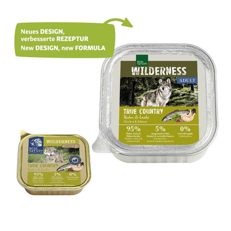 REAL NATURE Hundenassfutter REAL NATURE WILDERNESS Adult 16x100g Huhn & Lachs