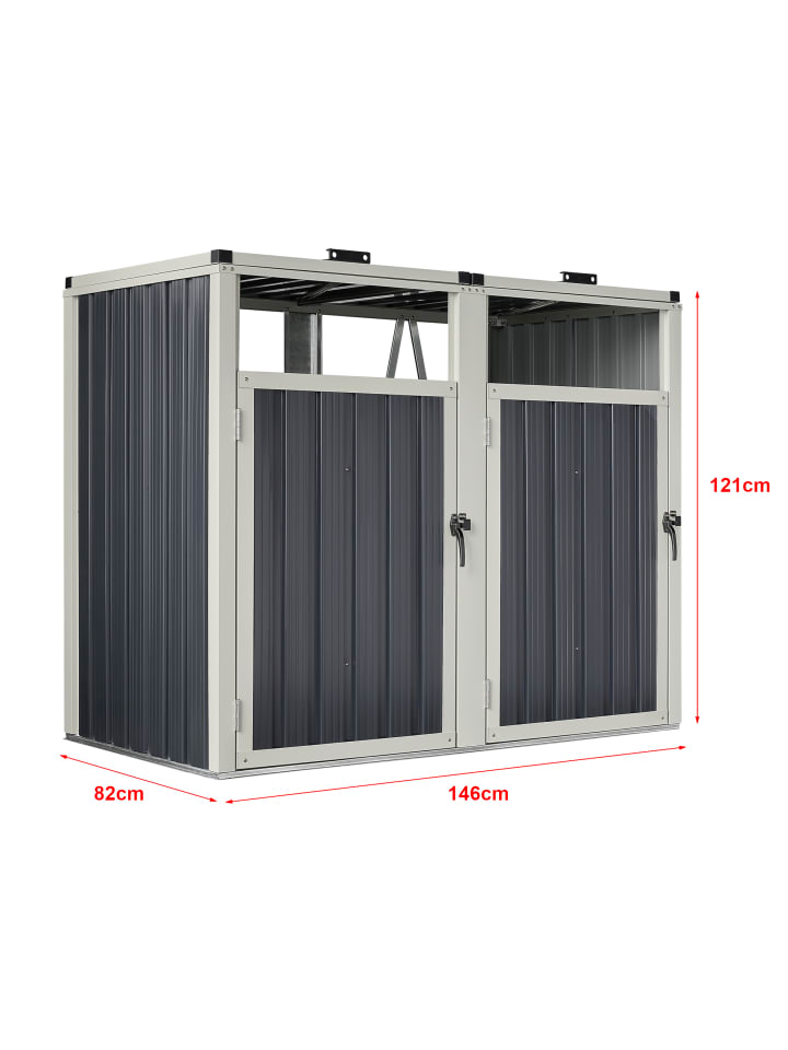 pro.tec Mülltonnenbox Tarbek für 2 Tonnen in Anthrazit (B)146cm günstig kaufen onesize