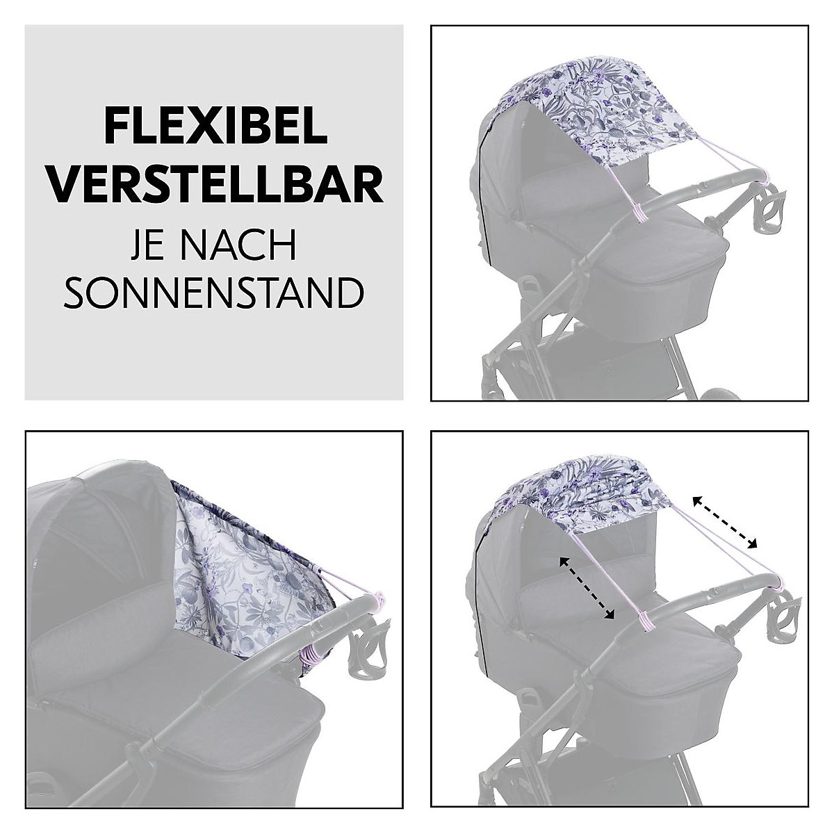 Sonnensegel Minnie Mouse, Floral Grey