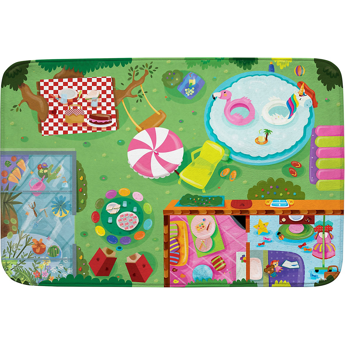 Spielmatte 100x150 - extra weich - Garten