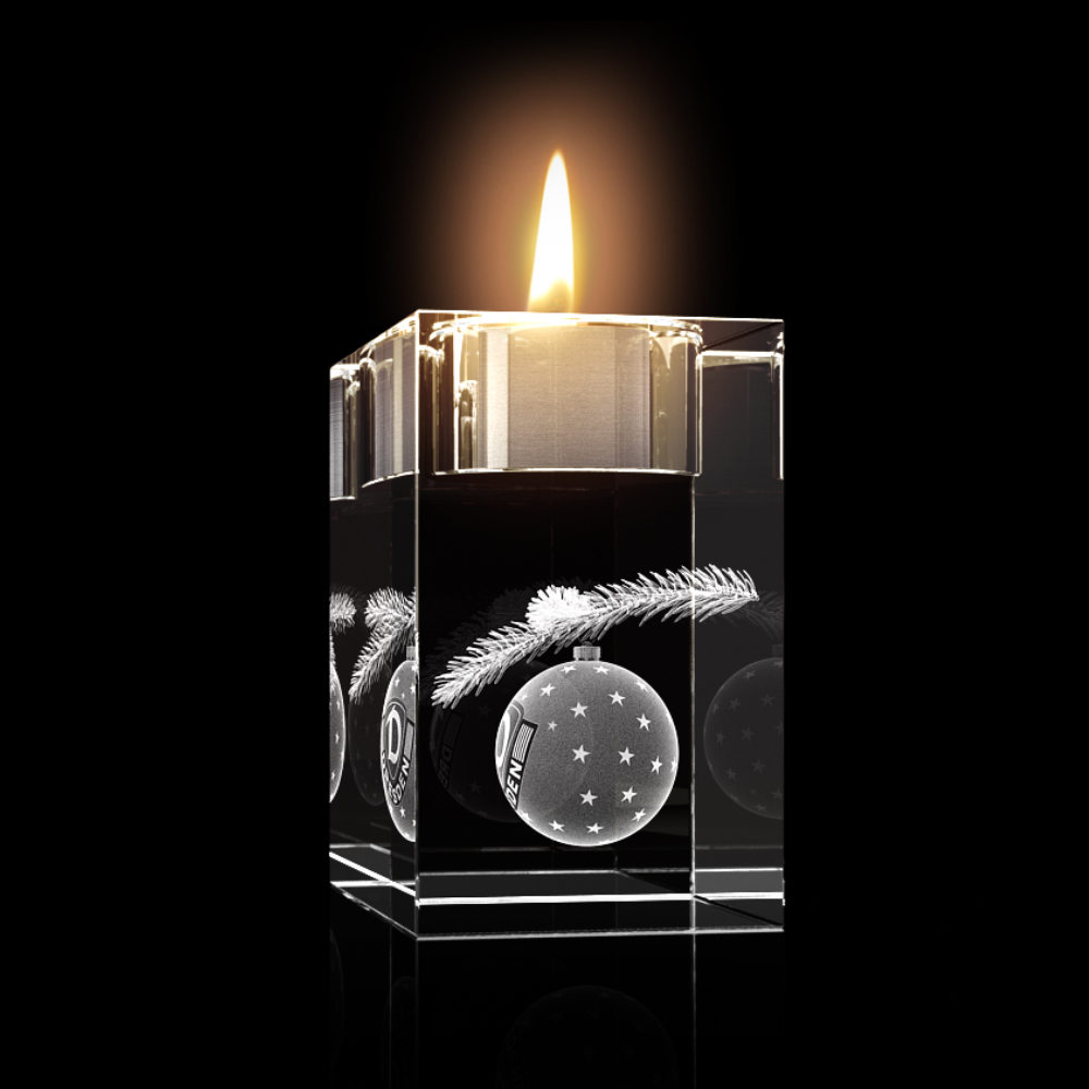 Glas Teelichthalter Dynamo-Christbaumkugel